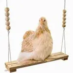 Chicken Swing Toy for Coop Handmade in USA! Natural Safe Wooden Accessories Large Durable Perch Ladder for Poultry Run Rooster Hens Chicks Pet Parrots