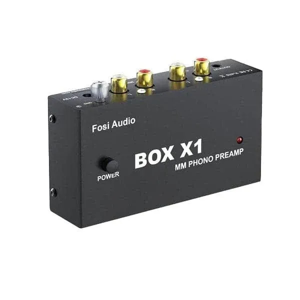 Fosi Audio Box X1 Phono Preamp for mm Turntable Mini Stereo Audio Hi-Fi Phonograph/Record Player Preamplifier with 3.5mm Headphone and RCA Output with