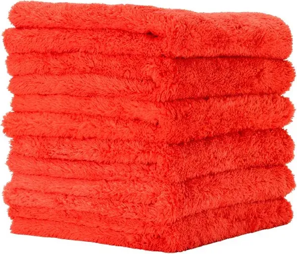 PROJE' Red Microfiber Towel for Car - Ultra Absorbent - Car Drying, Polishing, Buffing Cloth & Interior Detailing Towel - 500 GSM 16x16in - Auto Detailing Supplies - Pack of 6 Premium Car Care