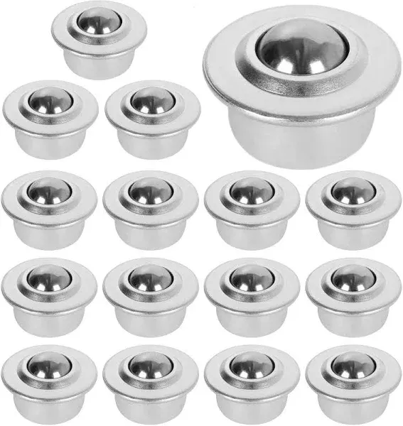 16PCS 5/8" Roller Ball Transfer Bearings CY-15H Carbon Steel Ball Transfer Bearing Casters Universal Base Conveyor Roller Ball