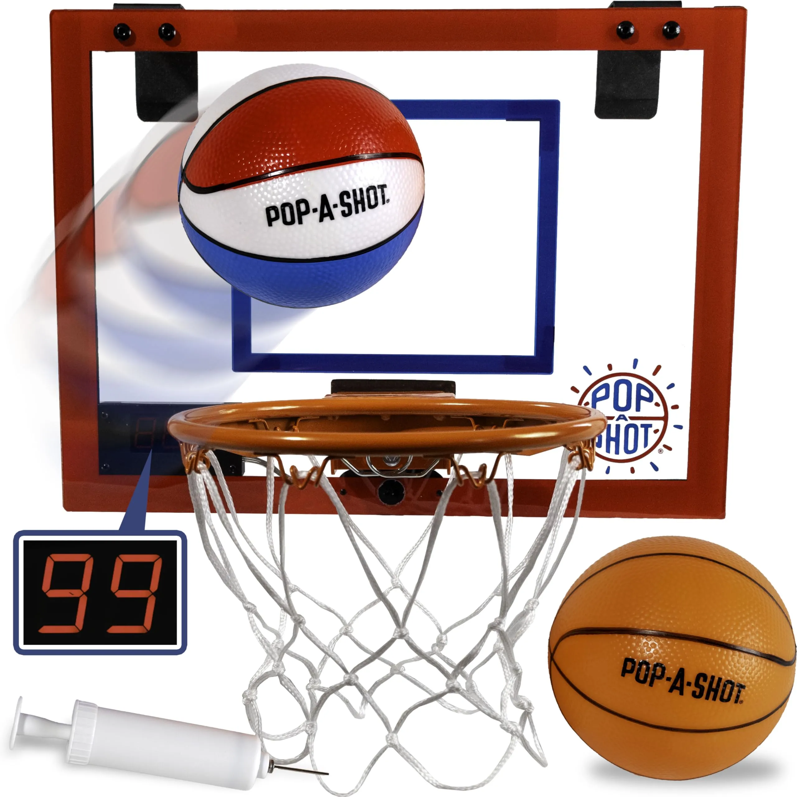  Super Slam Over The Door Mini Basketball Hoop for Kids and Adults | 2 