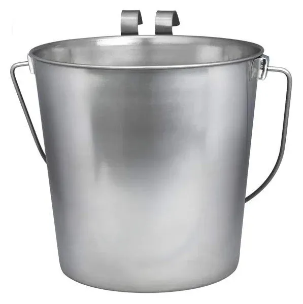 Indipets Heavy Duty Flat Sided Stainless Steel Pail