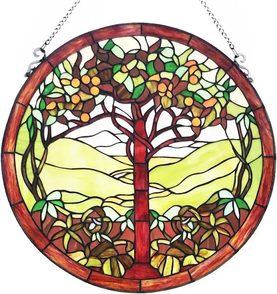 River of Goods Tree of Life Stained Glass Window Panel