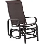 Outsunny Outdoor Glider Chair, Gliders for Outside Patio with Smooth Rocking Mechanism and Lightweight Construction for Backyard, Brown