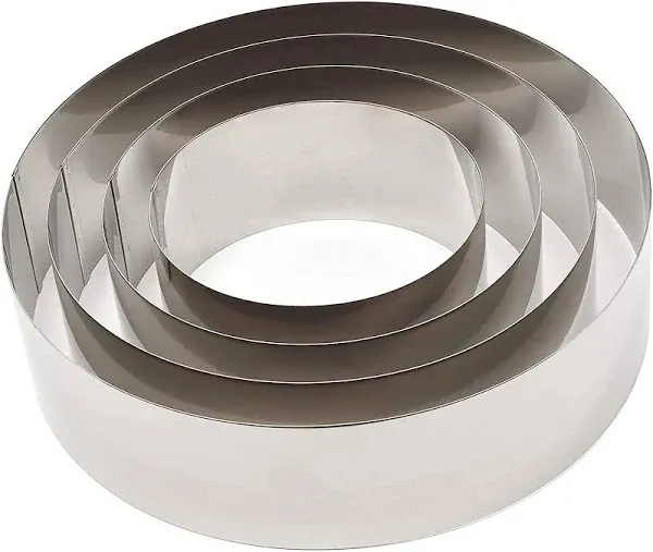 Juvale 4 Piece Round Cake Baking Rings