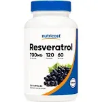 Nutricost Resveratrol 500mg; 120 Capsules - 50% Trans-Resveratrol