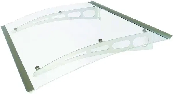 Advaning Fixed Awning 94&#034; x 35.4&#034; Rust Resistant Silver Bracket/Clear Panel