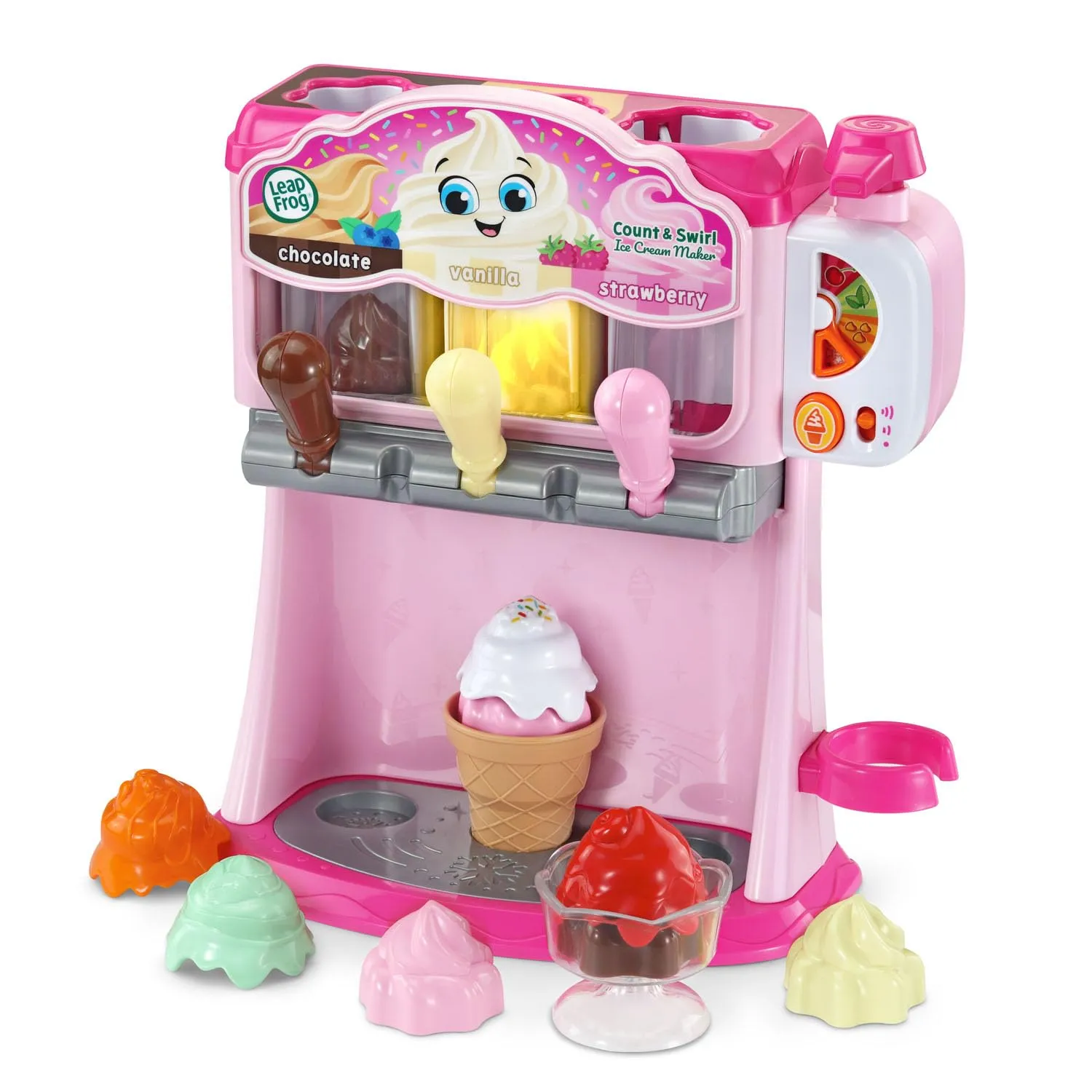 LeapFrog Count and Swirl Ice Cream Maker Playset for Kids Ages 2 Years and up, Pink