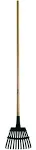 Great States 3W Steel Head Shrub Rake 8 Inch Head, 48 Inch Length Wood Handle