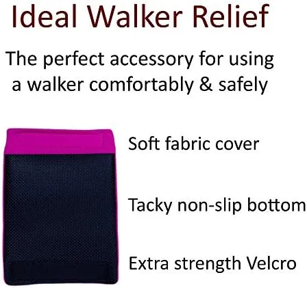 Crutcheze Walker Padded Hand Grip Covers Made in USA Moisture Wicking, Comfort, Fashion, Washable - Walker Handle Cushion - Mobility Aid Accessories (Pink)