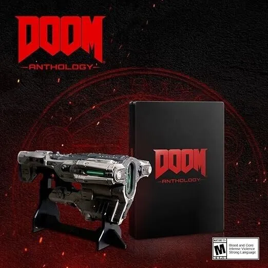 Doom Anthology For PlayStation 4 &amp; PS5 With BFG Replica In Hand New