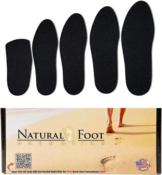 Natural Foot Orthotic Cushions. Perfect to be Worn Over Orthotic Arch Support Insoles. Adds Comfort, Prevents Step Shock, and Wicks Away Perspiration. USA Made. 1 Pair of Shoe Insole Inserts.