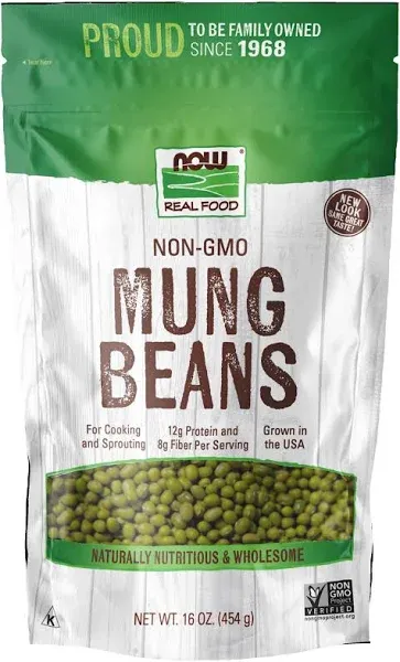 Now Foods Mung Beans 16 oz 454 g Non-GMO, Vegan, Vegetarian