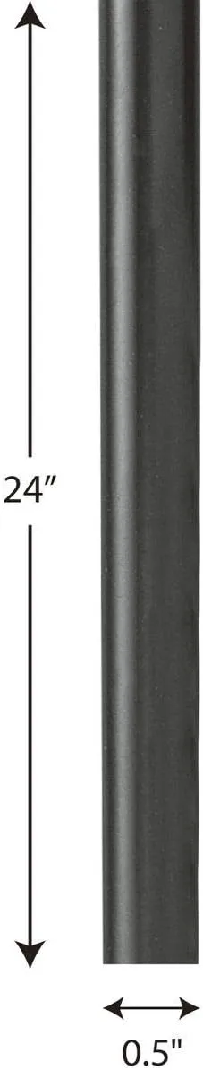 Progress Lighting 24-Inch Matte Black Accessory Stem