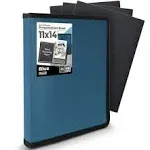 11X14 Art Portfolio Binder with Mounting Paper - (Blue) Large Portfolio Folder f