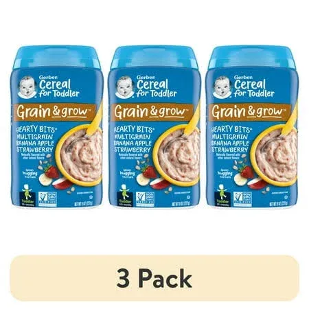 Gerber Baby Cereal Hearty Bits Multigrain Cereal Banana Apple Strawberry