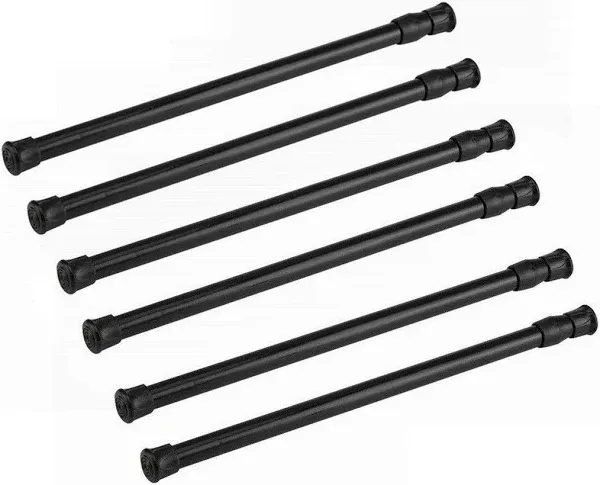 6 Pack Adjustable Spring Steel Cupboard Bars Tension Curtain Rod Shower Rod