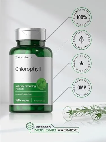 Chlorophyll Capsules | Naturally-Occu<wbr/>rring Pigment Plant-Based Foods | 120 Count