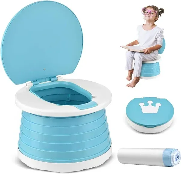 Portable Potty Travel Foldable Potty Seat for Toddler Training Toilet for Kids B