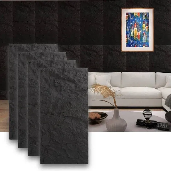 ARTSLAT 4pcs PU Stone 3D Wall Panels