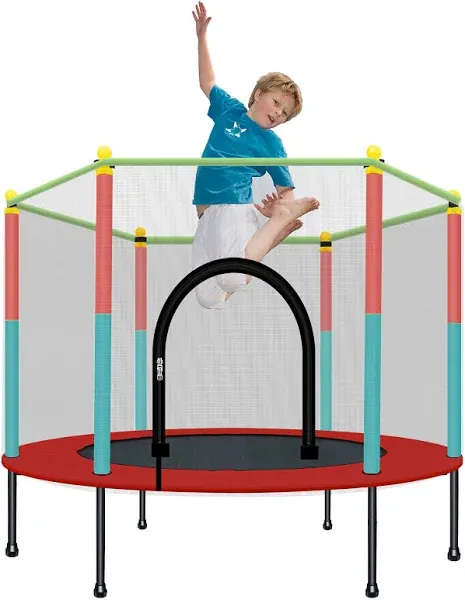 Kids Trampoline with Safety Enclosure Net - 5FT Trampoline for Toddlers Indoo...