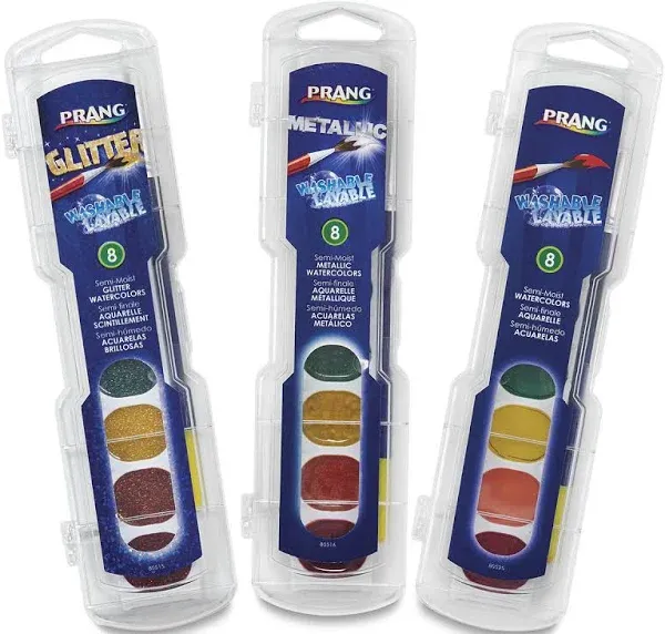 Prang 80519 Semi-Moist Watercolors, 8 Assorted Colors, 36/Set