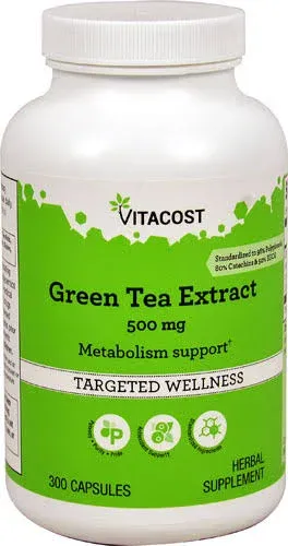 Vitacost Green Tea Extract - Standardized 500 mg - 300 Capsules