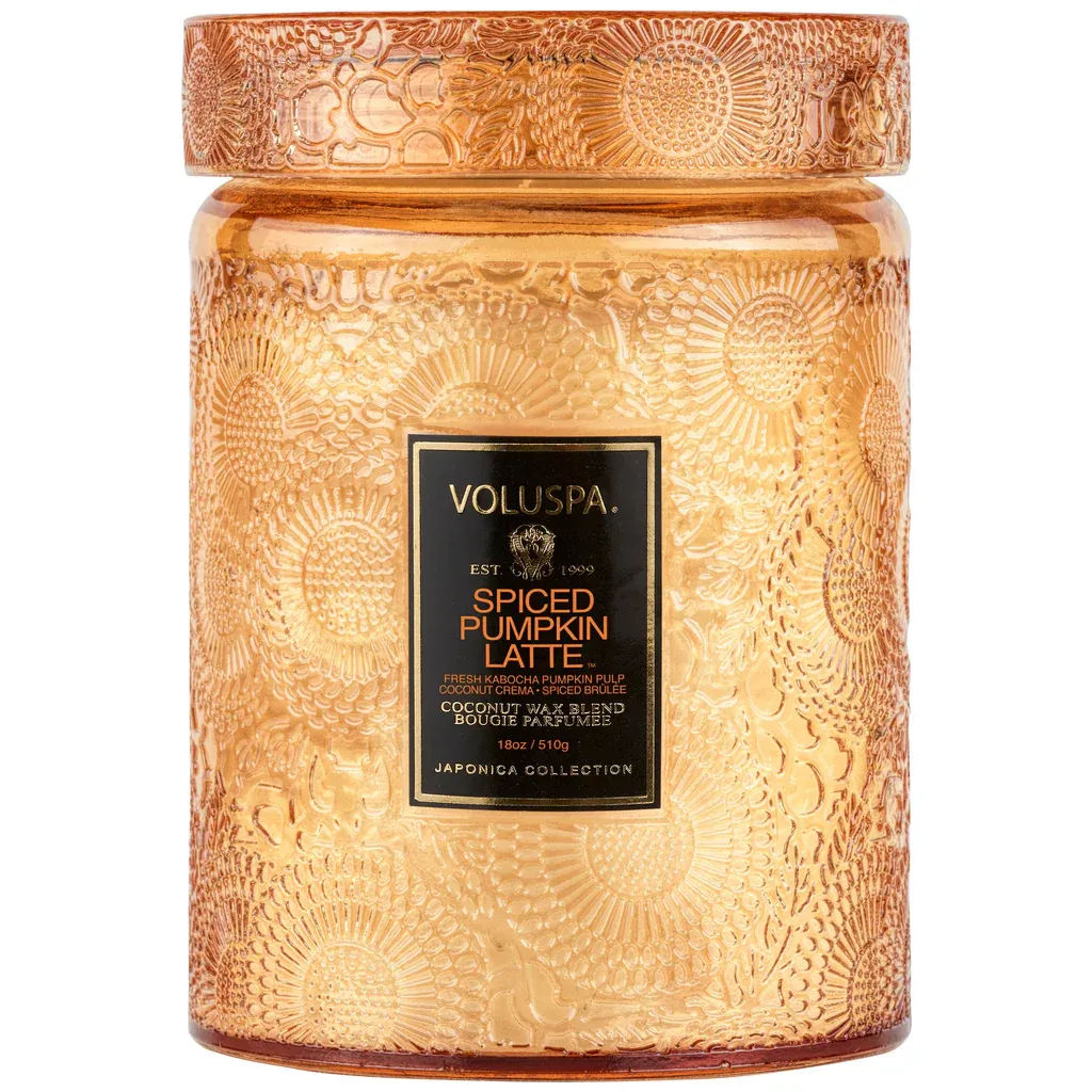 Voluspa Spiced Pumpkin Latte 3 Wick Hearth Candle