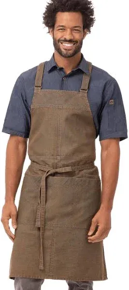 Chef Works Unisex Uptown Cross-Back Bib Apron