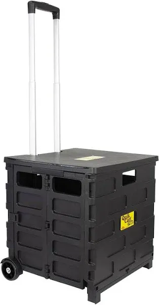 dƀԑşt Quik Cart Pro: Heavy Duty Collapsible Rolling Crate with Seat &amp; Handle