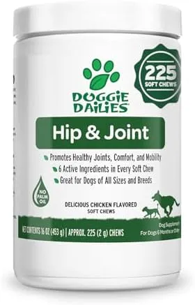 Doggie Dailies Glucosamine for Dogs - 225 Chews - Joint Supplement for Dogs o...