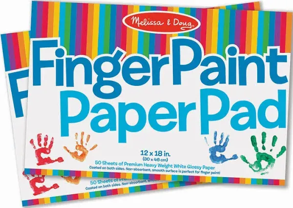 Melissa &amp; Doug Finger Paint Paper Pad (12 x 18 inches) - 50 Sheets, 2-Pack