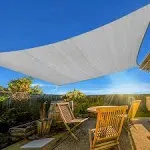 Artpuch 12'x16' Sun Shade Sail Curved Commercial Outdoor Shade Cover Light Grey Rectangle Heavy Duty Permeable 185GSM Backyard Shade Cloth for Patio Garden Sandbox (We Make Custom Size)