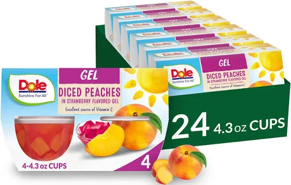 Dole Peaches in Strawberry Flavored Gel Snacks