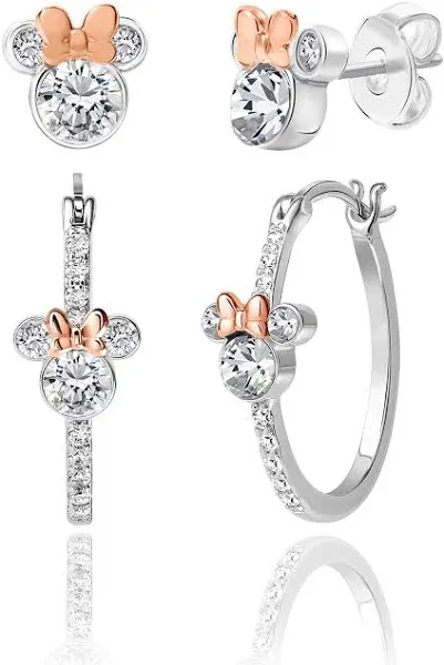 Disney Mother and Daughter Minnie Mouse Hoop and Stud Earrings Set