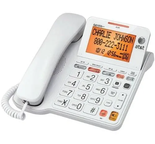 AT&T Corded Phone with Digital Answering System, White (cl4939)