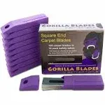 Better Tools 3G Extreme Square End Carpet Blade - 100 blades/Pack - 10 blades/tube - Professional 0.01” Thick Steel Replacement Blades for Carpet Knives