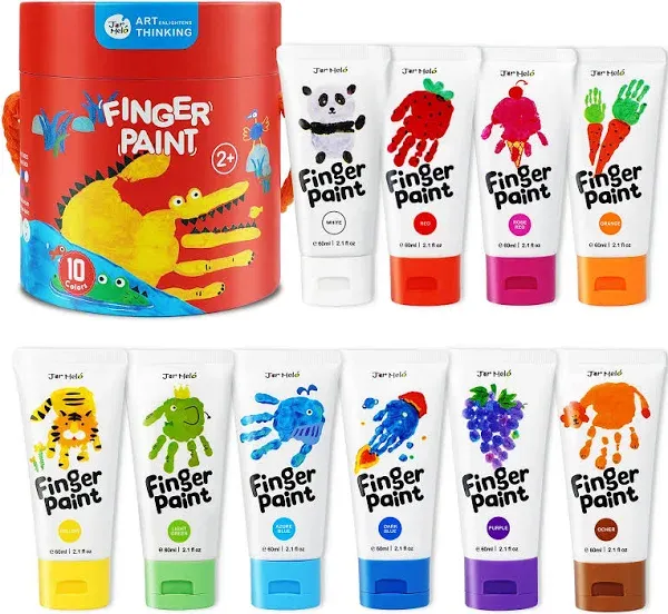 Jar Melo 12 Colour Finger Paint Set for Toddlers