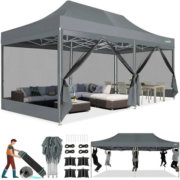 10x20 Pop Up Canopy Heavy Duty Commercial Gazebo Outdoor Garden Instant Shelter