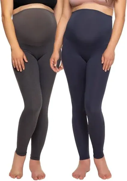 Felina Women's Velvety Soft Maternity Leggings 2-Pack