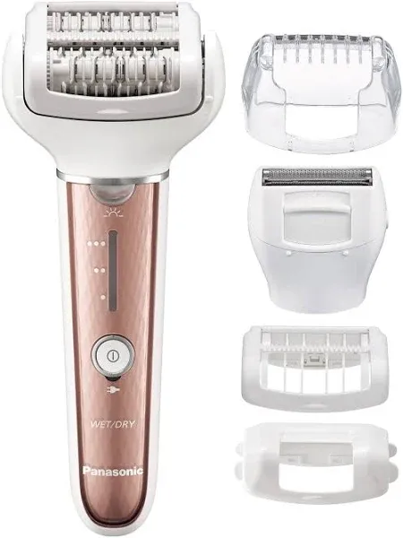 Panasonic, Cordless Shaver Epilator for Women with 5 Attachments Gentle WetDry Hair Removal for Legs Underarms Bikini Face ESEL7AP, White, 1 Count