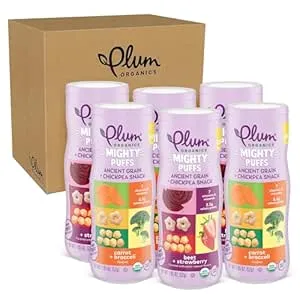 Plum Organics Mighty Puffs Organic Baby Food Two Flavor Variety Pack