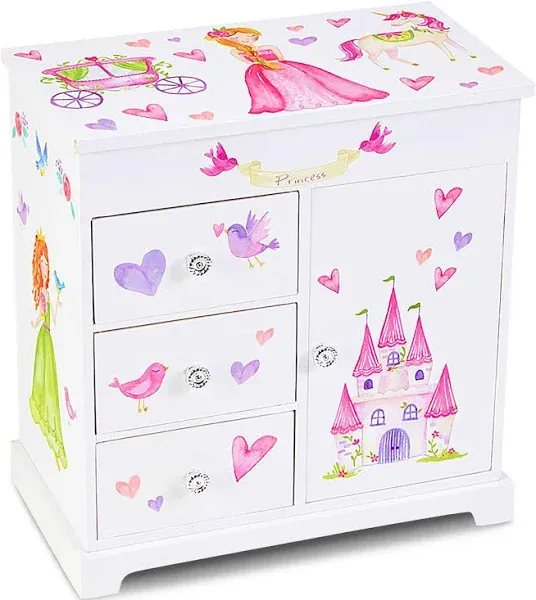 Jewelkeeper Jewelry Box for Girls with 3 Drawers - Musical Princess Jewelry Box with Spinning Doll and Dance of the Sugar Plum Fairy Tune - Appreciated Gifts for Kids - 9.5 x 7.75 x 9.5 Inches