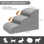 Heeyoo Dog Stairs for Small Dogs, 3 Tiers High Density Foam Dog Ramp, Extra Wide Non-Slip Pet Steps for High Beds or Couch, Soft Foam Doggie Ladder for