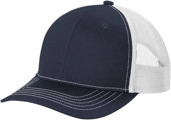 Port Authority YC112 Youth Snapback Trucker Cap - Rich Navy/White