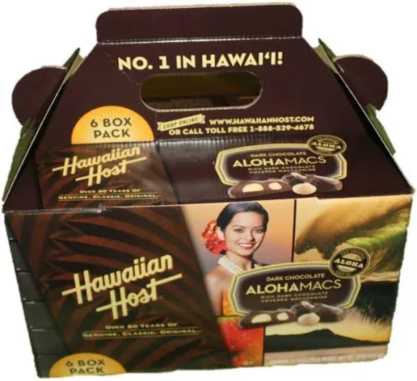 Hawaiian Host Alohamacs Dark Chocolate Covered Macadamia Nuts (1 Box)