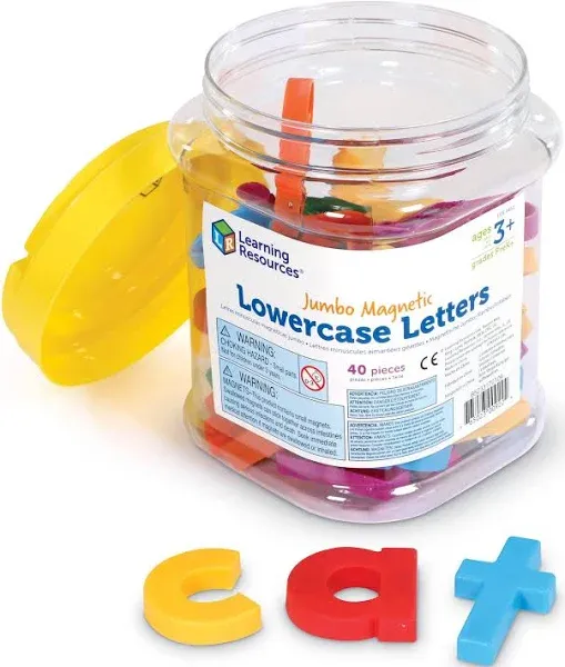 Learning Resources Jumbo Lowercase Magnetic Letters, Alphabet Toys, Ages 3+