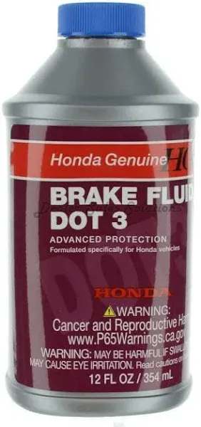 Genuine OEM Honda Brake Fluid Bottle 12 oz.  Part# 08798-9008 DOT 3 