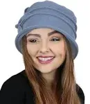 Hats Scarves & More Fleece Flower Cloche Hat for Women Cancer Headwear Chemo Ladies Head Coverings