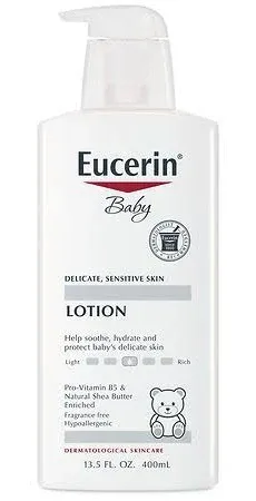 Eucerin Baby Lotion, Fragrance Free, 13.5 fl oz Bottle